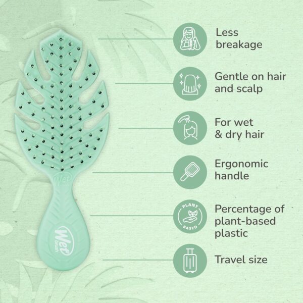 Wet Brush Go Green Mini Detangler, Green - Detangling Travel Hair Brush - Ultra-Soft IntelliFlex Bristles Glide Through Tangles & Gently Loosens Knots While Minimizing Pain, Split Ends & Breakage - Image 4