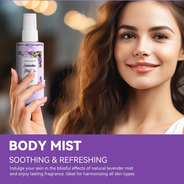 BODY & EARTH Body Mist Gift Set - Spa Gifts for Women, Perfume, Body Lotion, and Body Scrub in a Lavender Dreams Box- Perfect Birthday Gifts for Moms, and Special Occasions,Unique Gift Ideas for Her - Image 5