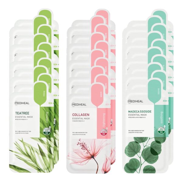 Mediheal Sheet Mask Essential HERO 6 pack (Tea Tree, Madecassoside, Vita)| Korean Skincare Facial Sheet Mask Combo Moisturizing, Soothing and for Blemishes - Image 6