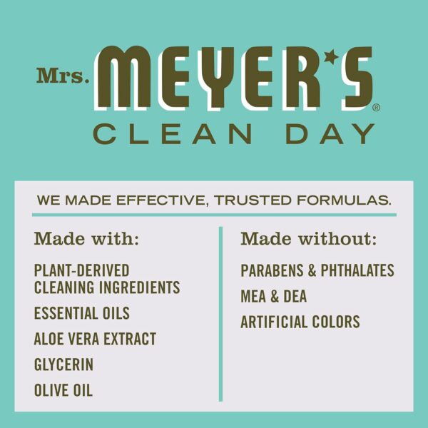 MRS. MEYER\'S CLEAN DAY Hand Soap, Made with Essential Oils, Biodegradable Formula, Basil, 12.5 fl. oz - Image 4