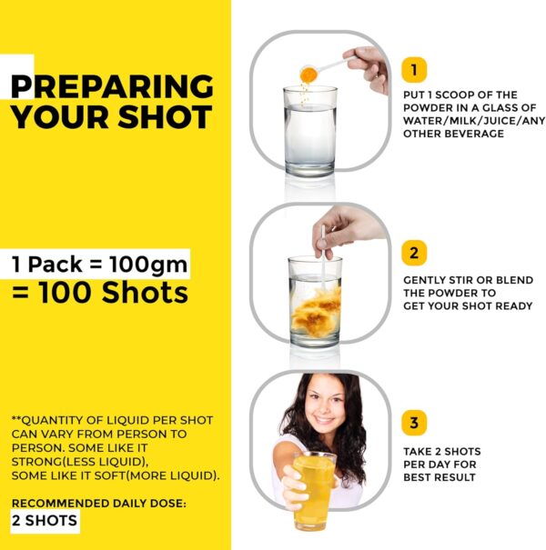 Turmeric Ginger Shots with Piperine, Vitamins, Zinc & Orange | High Bioavailability Supplement for Joint, Heart, Brain, Gut & Skin Health | Curcumin Immune Support | 100 Shots - Image 5