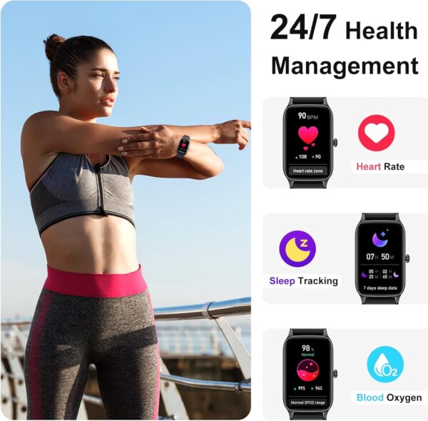 Smart Watch for Men Women(Answer/Make Call), 2025 Fitness Activity Tracker 1.57” Smartwatch with Heart Rate/Sleep Monitor/Pedometer/Calories/110+ Sports, IP68 Waterproof Fitness Watch for Android iOS - Image 3