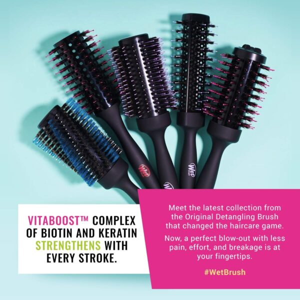 Wet Brush Straighten & Style Round Brush - for All Hair Types - A Perfect Blow Out with Less Pain, Effort and Breakage - Open Barrel Design For High Speed Drying In Less Time, Black - Image 5