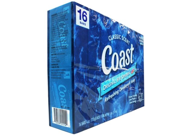 Coast Deodorant Soap - Bar Soap with Thick Rich Lather, Clean Rinsing Formula for Fresh, Classic Scent, 16 bars, 4 oz (113 g) each