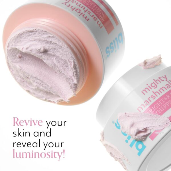 Bliss Mighty Marshmallow Bright & Radiant Whipped Mask - Brightening & Hydrating Face Mask - 1.7 Oz - Luminious Skin - Clean - Vegan & Cruelty-Free - All Skin Types - Image 3