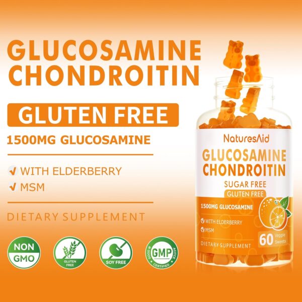 Glucosamine Chondroitin Gummies with MSM & Elderberry Extra Strength - Joint Support, Antioxidant Immune Support Supplement for Adults, Men & Women.(2 Pack) - Image 3