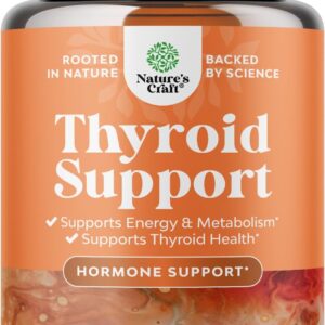 Herbal Thyroid Support Complex - Potent Kelp Iodine Supplement with L Tyrosine, Bladderwrack, Selenium & Pure Ashwagandha for Hormone Balance - Mood & Energy Dietary Pills - 60 Capsules