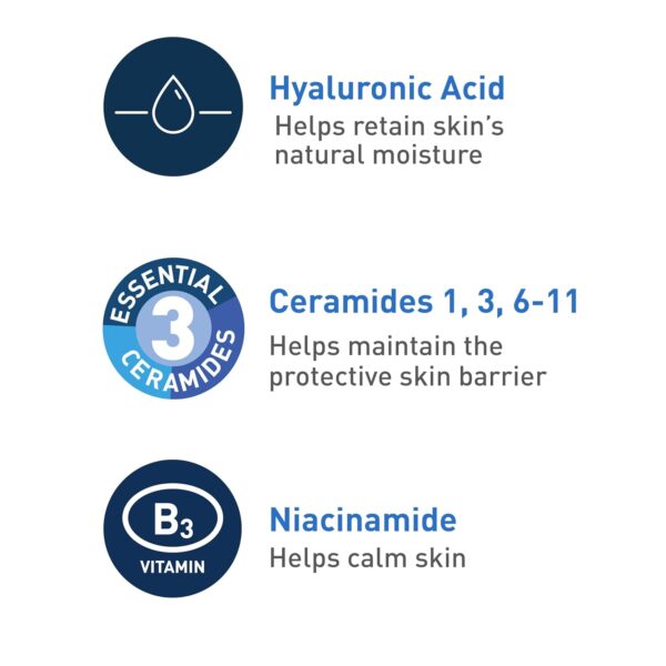 CeraVe Foaming Facial Cleanser, Daily Face Wash for Oily Skin, Hyaluronic Acid + Ceramides + Niacinamide, Fragrance Free & Paraben Free, Non-Drying Oil Control Face Wash, 19 Fluid Ounce - Image 5
