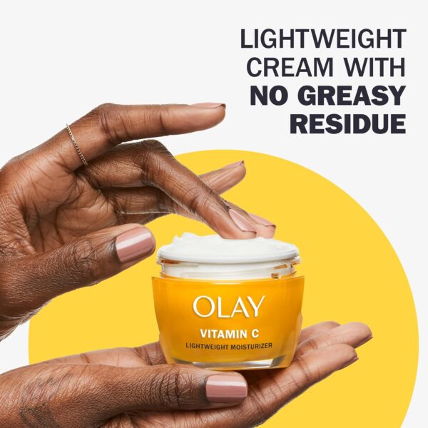 Olay Vitamin C Face Moisturizer, Brightening Cream for Women, Instant Hydration, Evens Tone, Dark Spot & Hyperpigmentation Reduction, Glowing Skin Care - Niaciniamide, Lactic Acid, 1.7 Oz - Image 5