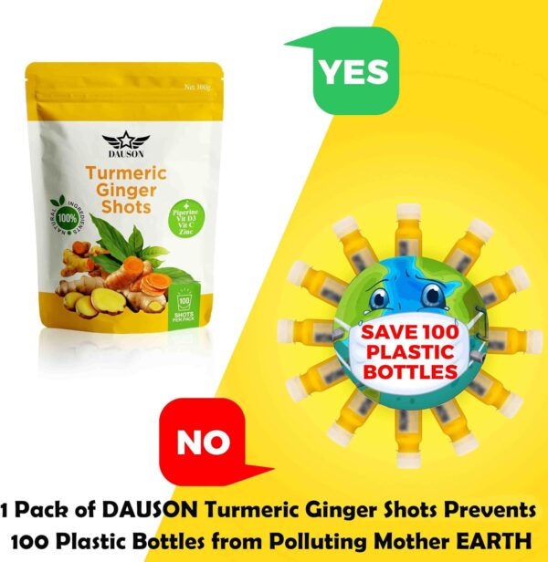 Turmeric Ginger Shots with Piperine, Vitamins, Zinc & Orange | High Bioavailability Supplement for Joint, Heart, Brain, Gut & Skin Health | Curcumin Immune Support | 100 Shots - Image 4