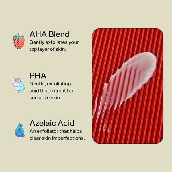 Bubble Skincare Deep Dive AHA + PHA Exfoliating Mask - Gentle Facial Exfoliator with Oil Control - Promotes a More Even Skin Tone - Skin Care Enriched with Azelaic Acid and Willow Bark Extract (45ml) - Image 4
