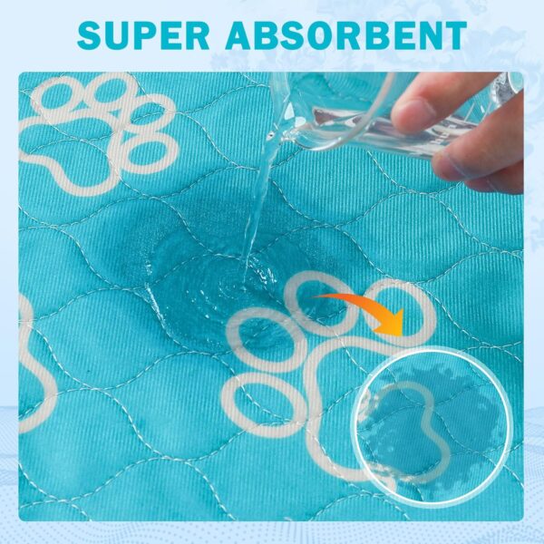 Homimp Washable Pee Pads for Dogs, 4 Pack Reusable Puppy Pads, Absorbent and Leakproof Dog Pee Pads, Non Slip Puppy Training Pads, Pet Mat for Floor, Crate, Couch, Whelping, 24 - Image 2