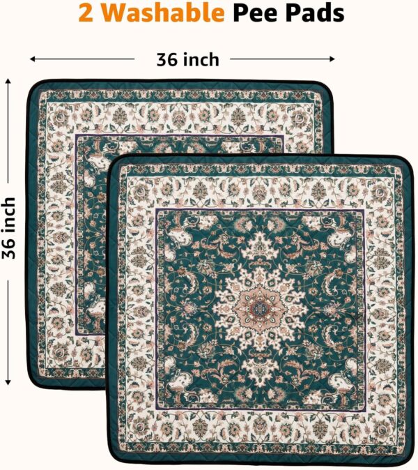 Washable Pee Pads for Dogs: 2 Pack Reusable Pee Pads for Dogs, Waterproof & Leakproof Washable Puppy Pad, Non-Slip Whelping Pee Pads & Potty Training Pad for Floor, Playpen,Crate, Couch, 36x36 - Image 2