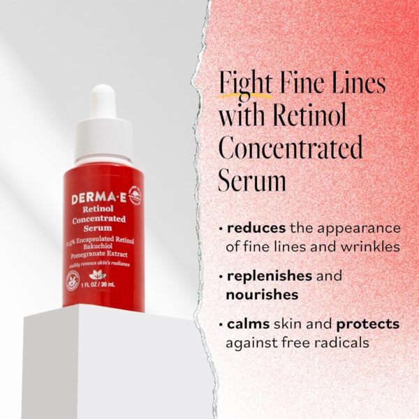 DERMA E Anti-Wrinkle Retinol Serum - Concentrated Skincare Elixir for Youthful Radiance - 1 Fl oz - Image 2