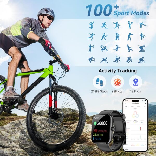 Smart Watch for Men Women, Alexa Built-in Fitness Tracker with Call Function & 1.83 - Image 4