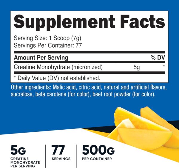 Nutricost Creatine Monohydrate Powder (Pineapple Mango, 500 Gram) - Micronized Creatine Supplement - Vegan, Non-GMO, Gluten Free - Image 2