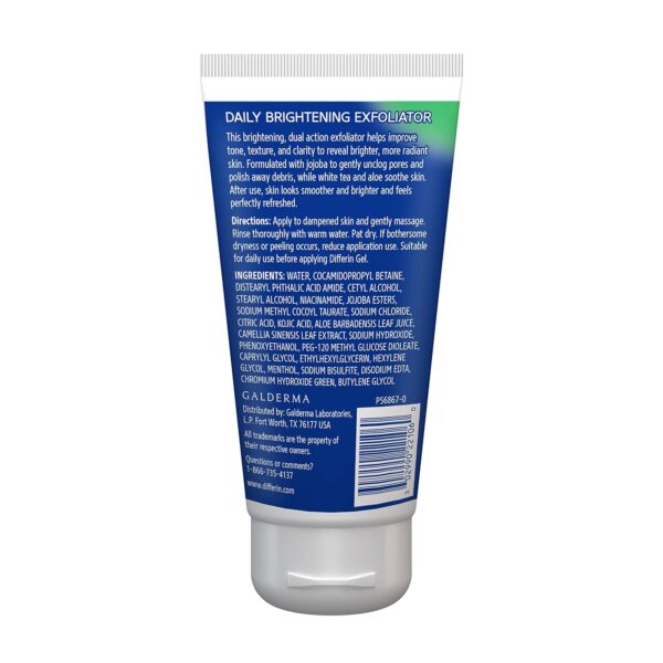 Differin Face Scrub Daily Brightening Exfoliator, Improves Tone and Texture for Acne Prone Skin, Green, 6 Fl Oz (Packaging May Vary) - Image 2