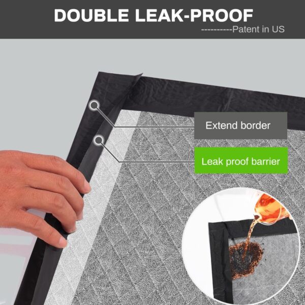 Charcoal Puppy Pads 28x34 Inches Extra Large Dog Pee Pads Odor-Control & Leak-Proof Disposable Pet Training Black New Edge-Wrapping Thicken Potty Pad for Dogs, Cats, Rabbits (30 Pieces) - Image 2