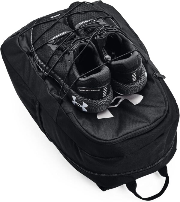 Under Armour Unisex-Adult Hustle Sport Backpack , Black (001)/Silver , One Size Fits All - Image 4