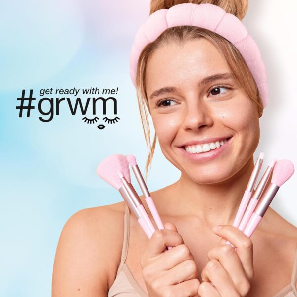 Conair Spa Makeup and Face Washing Headband - Bubble Design - Pink - Image 4
