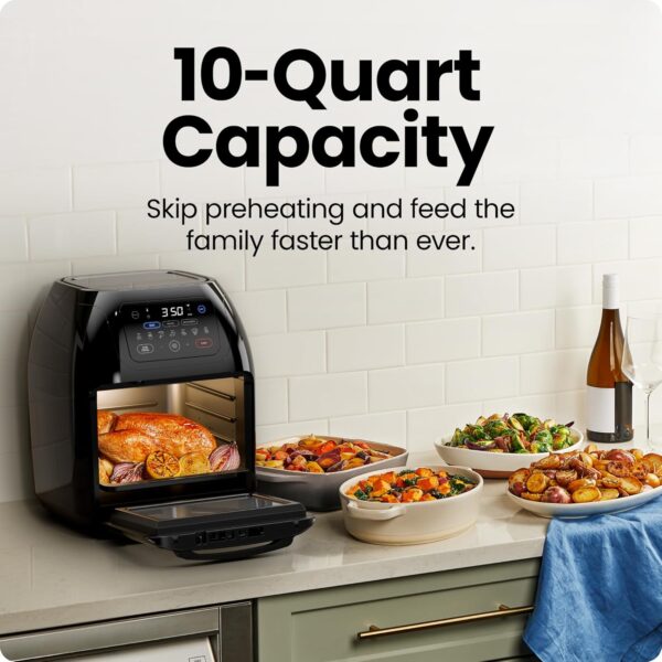 CHEFMAN Multifunctional Digital Air Fryer+ Rotisserie, Dehydrator, Convection Oven, 17 Touch Screen Presets Fry, Roast, Dehydrate, Bake, XL 10L Family Size, Auto Shutoff, Large Easy-View Window, Black - Image 5