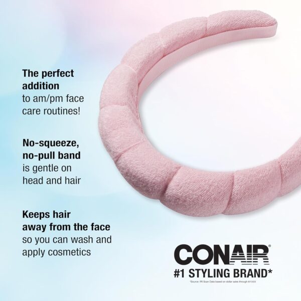 Conair Spa Makeup and Face Washing Headband - Bubble Design - Pink - Image 2