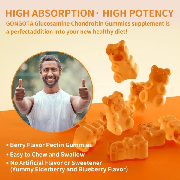 Glucosamine Chondroitin Gummies with MSM & Elderberry Extra Strength - Joint Support, Antioxidant Immune Support Supplement for Adults, Men & Women.(2 Pack) - Image 6
