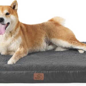 Bedsure Dog Bed for Large Dogs - Orthopedic Waterproof Puppy Beds with Removable Washable Cover, Egg Crate Foam Pet Mat, Suitable for Pet Up to 65 lbs