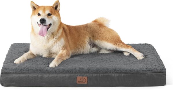 Bedsure Dog Bed for Large Dogs - Orthopedic Waterproof Puppy Beds with Removable Washable Cover, Egg Crate Foam Pet Mat, Suitable for Pet Up to 65 lbs