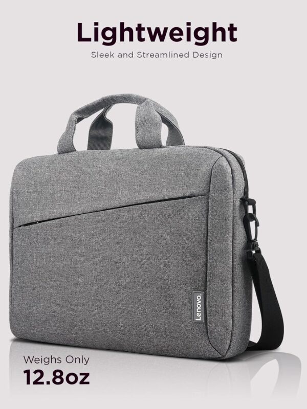 Lenovo Laptop Carrying Case T210, 15.6-Inch Laptop and Tablet, Sleek Design, Durable and Water-Repellent Fabric, Business Casual or School, GX40Q17231 Casual Toploader - Grey - Image 2