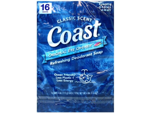 Coast Deodorant Soap - Bar Soap with Thick Rich Lather, Clean Rinsing Formula for Fresh, Classic Scent, 16 bars, 4 oz (113 g) each - Image 2