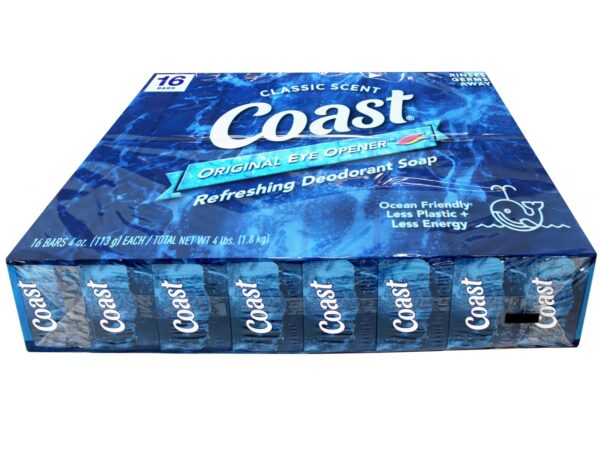 Coast Deodorant Soap - Bar Soap with Thick Rich Lather, Clean Rinsing Formula for Fresh, Classic Scent, 16 bars, 4 oz (113 g) each - Image 4