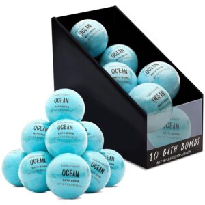 Bath Bombs for Women, BODY & EARTH 10 X 3.5 oz Ocean Bath Bomb Gift Sets Essential Oils Handmade Birthday Gift Idea for Family, Women, Men, Mother\'s Day Gifts for Women