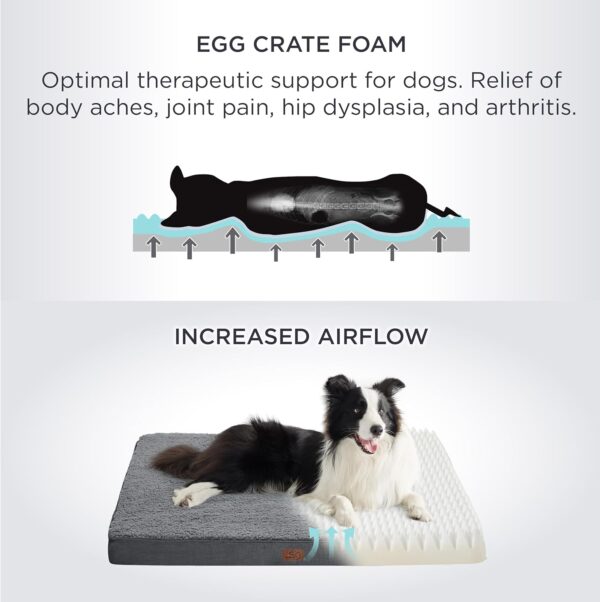 Bedsure Dog Bed for Large Dogs - Orthopedic Waterproof Puppy Beds with Removable Washable Cover, Egg Crate Foam Pet Mat, Suitable for Pet Up to 65 lbs - Image 3