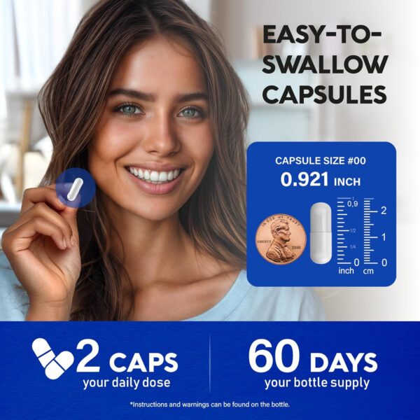 Magnesium Citrate Capsules 1000mg | High Absorption Supplement - Sleep, Muscle & Heart Support - Vegan | Non-GMO - Made in USA - As Powder | Pills | Tablets - 120 Capsules, 2 Month Supply - Image 4