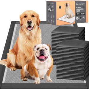 Charcoal Puppy Pads 28x34 Inches Extra Large Dog Pee Pads Odor-Control & Leak-Proof Disposable Pet Training Black New Edge-Wrapping Thicken Potty Pad for Dogs, Cats, Rabbits (30 Pieces)