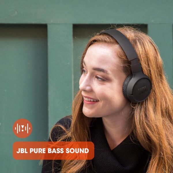 JBL Tune 510BT - Bluetooth headphones with up to 40 hours battery, microphone for call, foldable and comfortable, Android and iOs compatible (White) - Image 4