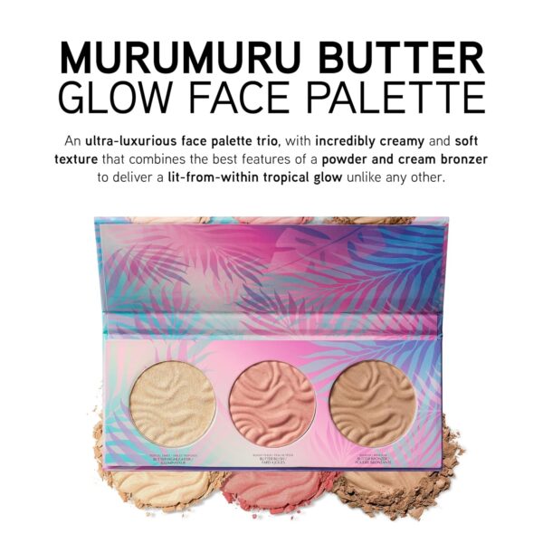 Physicians Formula Murumuru Butter Bronzer Face Powder Makeup Set, Includes Nourishing Butter Bronzer, Highlighter, Blush, Dermatologist Tested, Vegan & Cruelty-Free - Glow Face Palette - Image 2